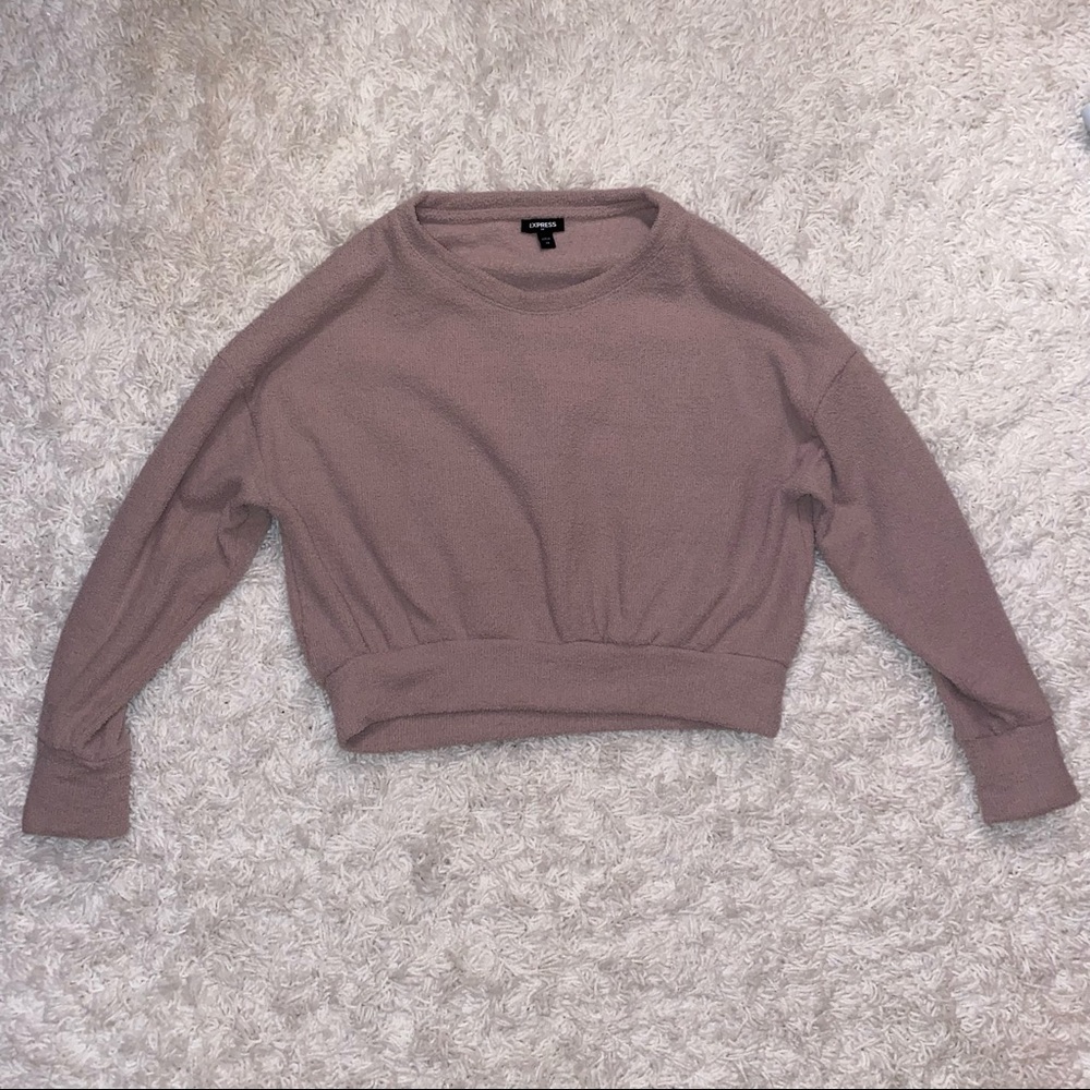 Express Cropped Fleece Long Sleeve